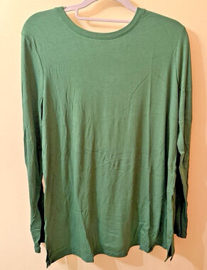 Old Navy Womens Dark Green Luxe Long Sleeve Tunic Shirt Size Medium